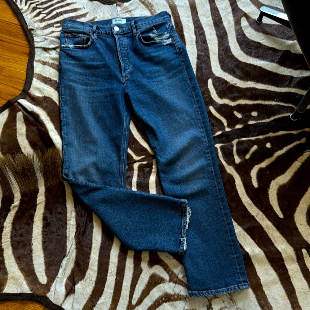 AGOLDE the Riley slightly distressed high rise size 28
